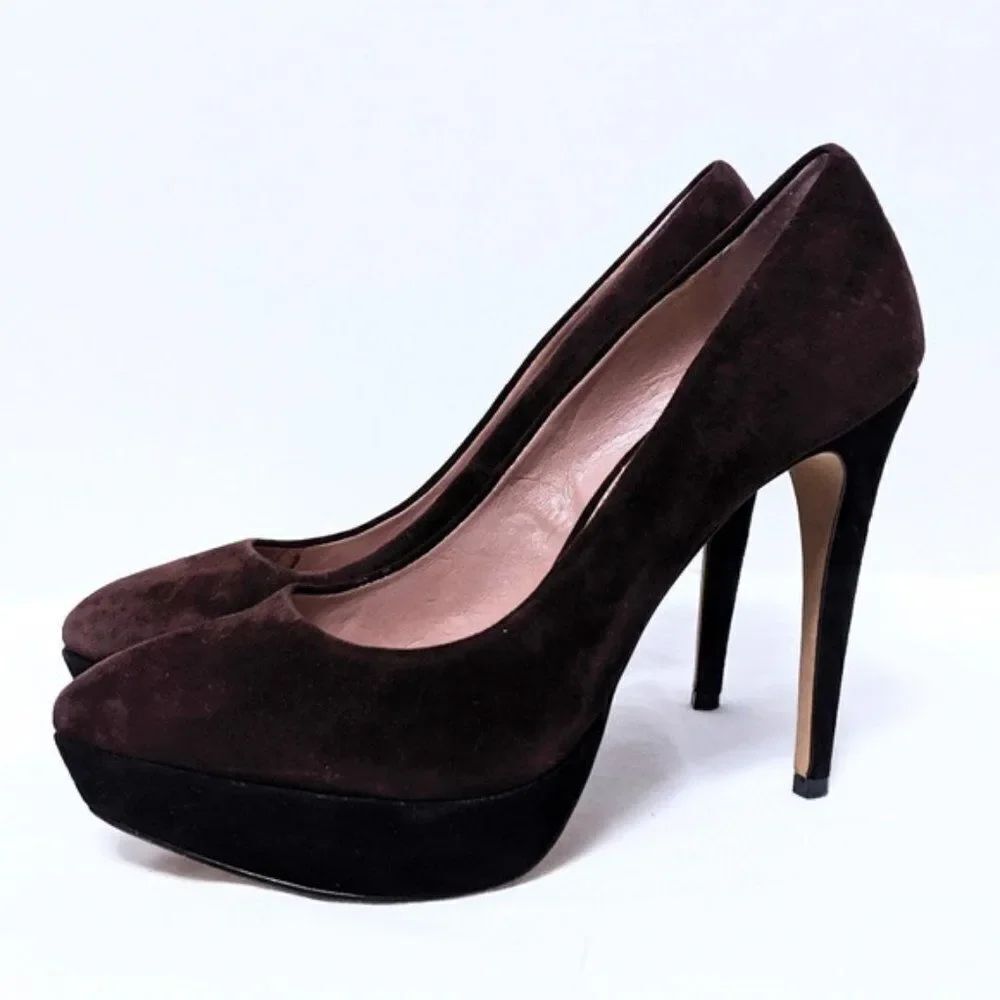 VINCE CAMUTO Ritz Suede Two-Tone Platform Heels 6.5 - Picture 3 of 9